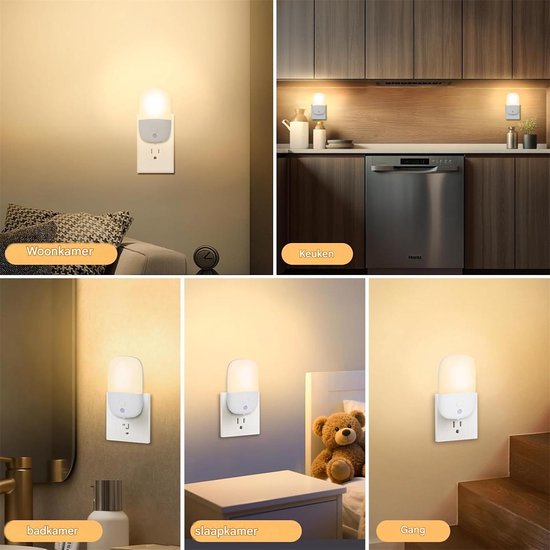 carmdering - Stekkerlamp -LED nachtlampje stopcontact met schemersensor - automatisch aan/uit, 3000K warm wit, energiezuinig, dimbaar, compact ontwerp - gang, slaapkamer, kinderkamer verlichting van Carmdering — afbeelding 5