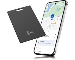 1 stuks Wallet Tracker voor Android, draadloos oplaadbare Smart Tracking Card, Dunne Portemonnee-Tracker-kaart compatibel met Google Mijn apparaat Vinden APP (Android ALLEEN), voor koffers/tassen, zwart