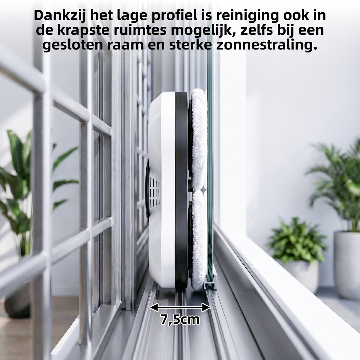 Robot Ramenwasser - Ruitenreinigingsrobot - Raamreiniger - 5600Pa/3 reinigingsmodi/intelligente navigatie - Wit thumbnail 2
