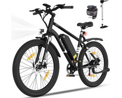 Hitway Elektrische Fiets BK15 Pro - 27.5 Inch City Commuter EBike met Afneembare 36V 13Ah Lithium Batterij - Mountain E-Bike met 250W Motor - 7 Versnellingen - IP54 Waterdicht - Elektrische Fietsen