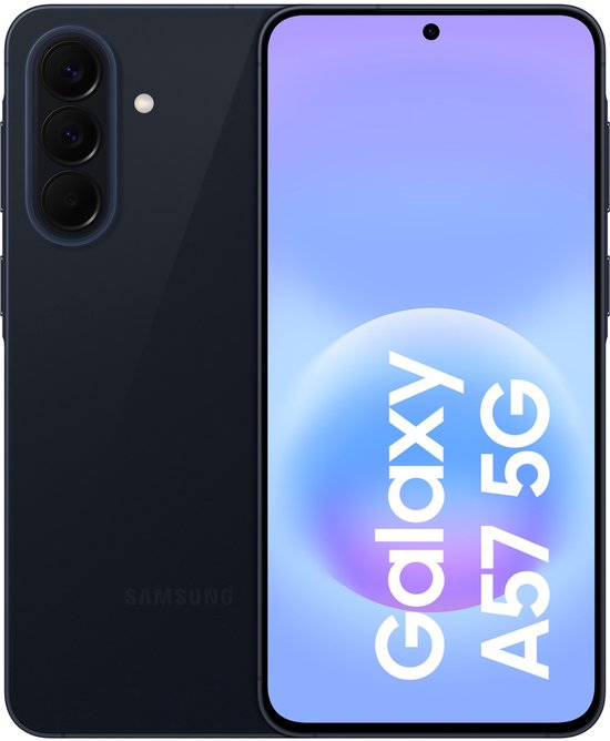 Samsung Galaxy A57 5G smartphone 128GB opslag, snelle 5G, helder display, sterke camera, lange batterijduur, Awesome Navy