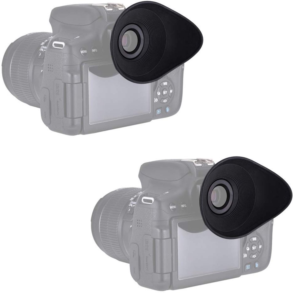 Dailygoods - Ovale Oogcup - Comfortabel - Zacht silicone - Verbeterde beeldkwaliteit - Geschikt voor Canon - Camera viewfinder