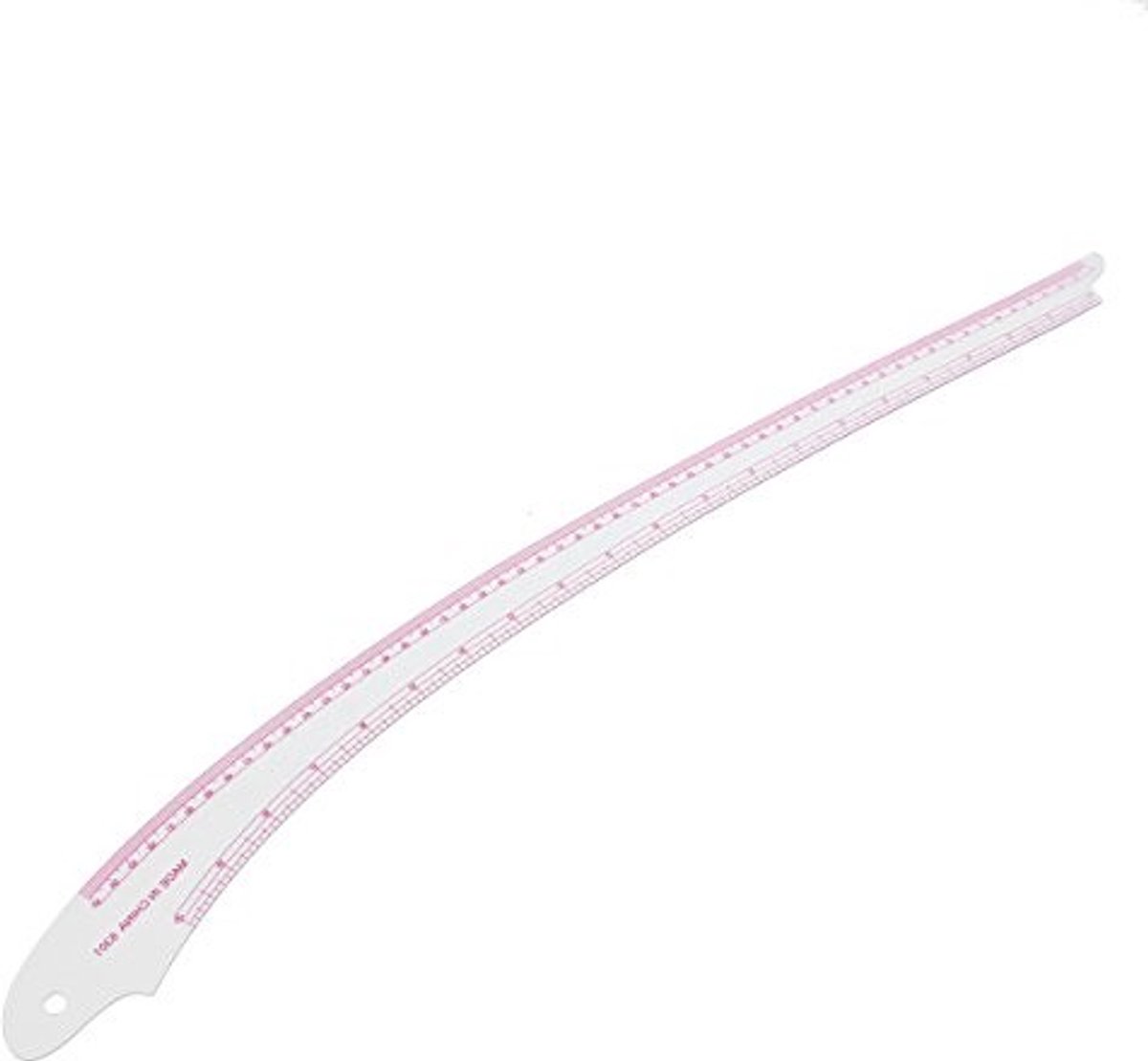 Dailygoody - 55cm Plastic Curve Ruler - Teken- en naaihulpmiddel - Rood - Multifunctioneel - Ideaal voor ontwerpers en naaiers - Nauwkeurige schaal