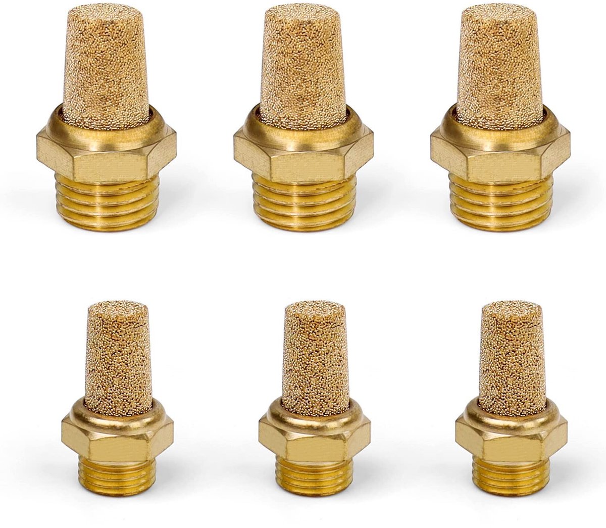 Livia home - Pneumatische Silencer - Geluidsdemper - Duurzaam - 1/8 en 1/4 Inch - Luchtstroomregeling - Ideaal voor Pneumatische Systemen - Geschikt v