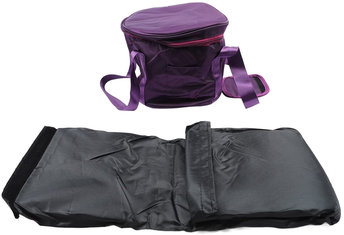 Dailygoods - Klankschaaltas - Muziekschaal opbergtas - Goede bescherming - 10 inch puur paars - Extra vakken - Geschikt voor klankschalen - Verdikt on