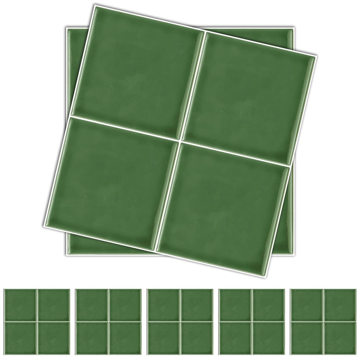 Dailygoods - Dikke tegelsticker - Peel & stick - 15 x 15 cm - Zelfklevend - Waterdicht - Geschikt voor keuken en badkamer - 10 stuks