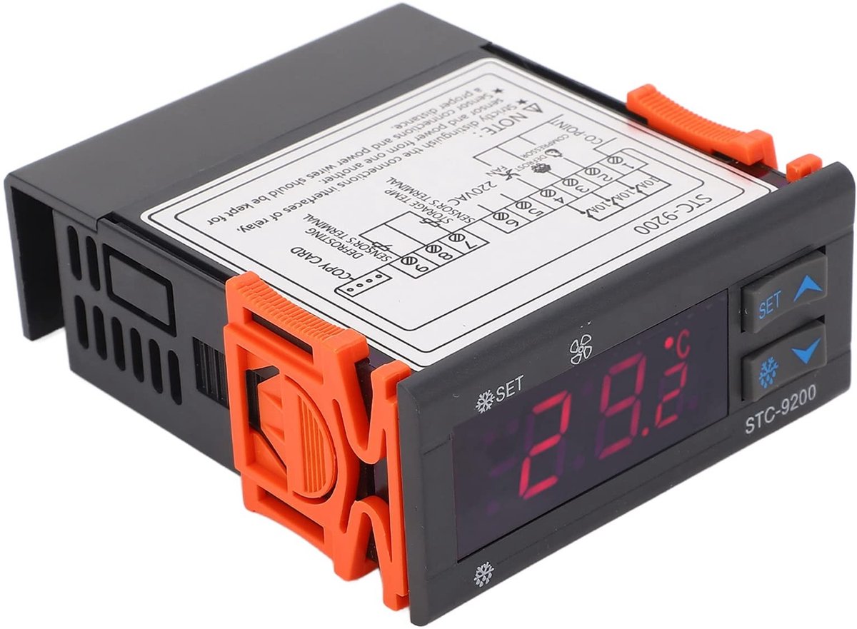 Elzusha - Digitale temperatuurregelaar - thermostaat met led-display - dubbele sensor - ideaal voor klimaatbeheersing - nauwkeurig en bet...