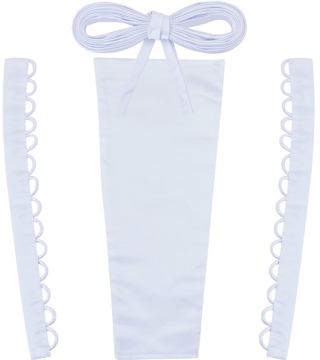 Dailygoods - Trouwjurk Korset Kit - Satijn en Lace Up - Verstelbaar en DIY - Wit - Ambachten Accessoires - 4 Stuks - Voor Formele Jurk
