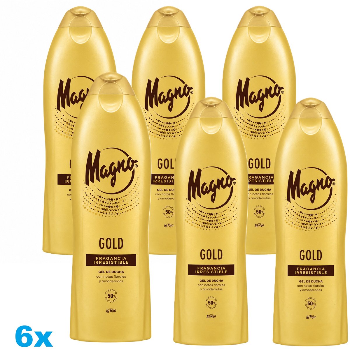 Magno Gold Douchegel – 6 x 600ml – Luxe Geurbeleving – Douchegel Voordeelverpakking