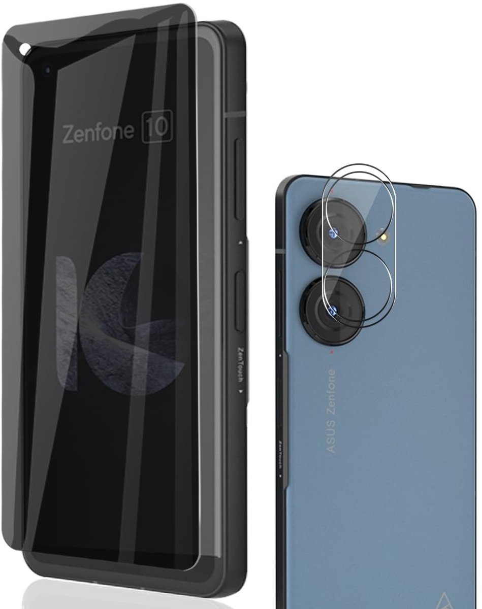 Livia home - Displaybeschermfolie - Anti-spy folie - Volledige bescherming - 1 stuk - Krasbestendig - Geschikt voor Asus Zenfone 10 - Gehard glas