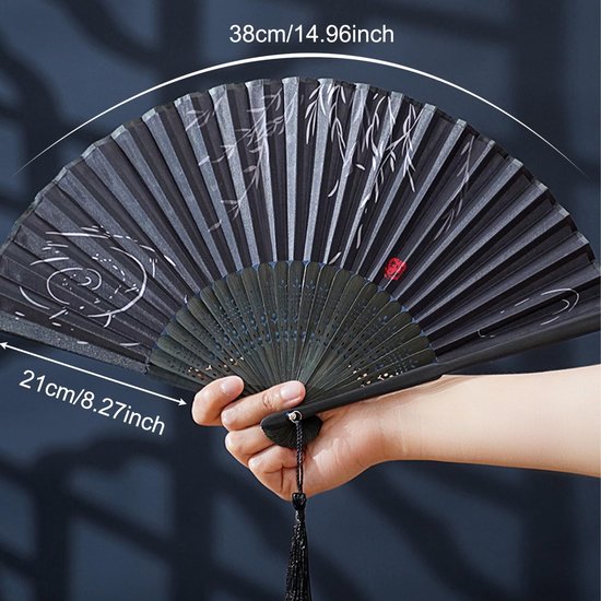 Jhubersproducts - Vouwbare Bamboefans - Elegante Geschenken - Decoratie voor Bruiloften - Feesten - Unieke Bamboe Fans - Geschikt voor Feestelijke Eve van Jhubersproducts — afbeelding 5