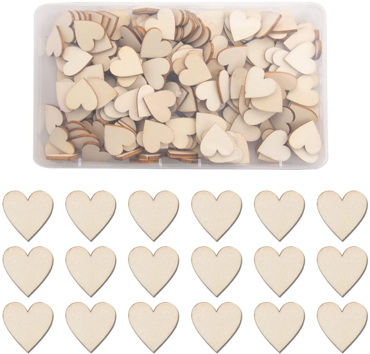 Jhubersproducts - Houten hartjes - Decoratie - Natuurlijke uitstraling - Tafeldecoratie - Houten versieringen - Perfect voor bruiloften