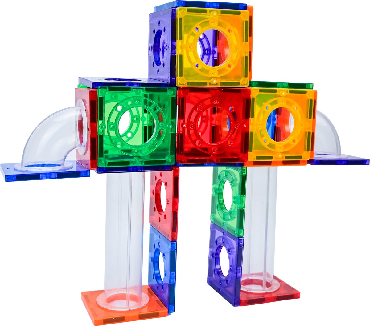 Magna Minds - Magnetic Tiles - Knikkerbaan - 150 stuks - Magnetisch Speelgoed - Constructie speelgoed - Magnetische tegels - Montessori speelgoed - Magnetic toys - Magnetische bouwstenen - Speelgoed Kinderen — afbeelding 3