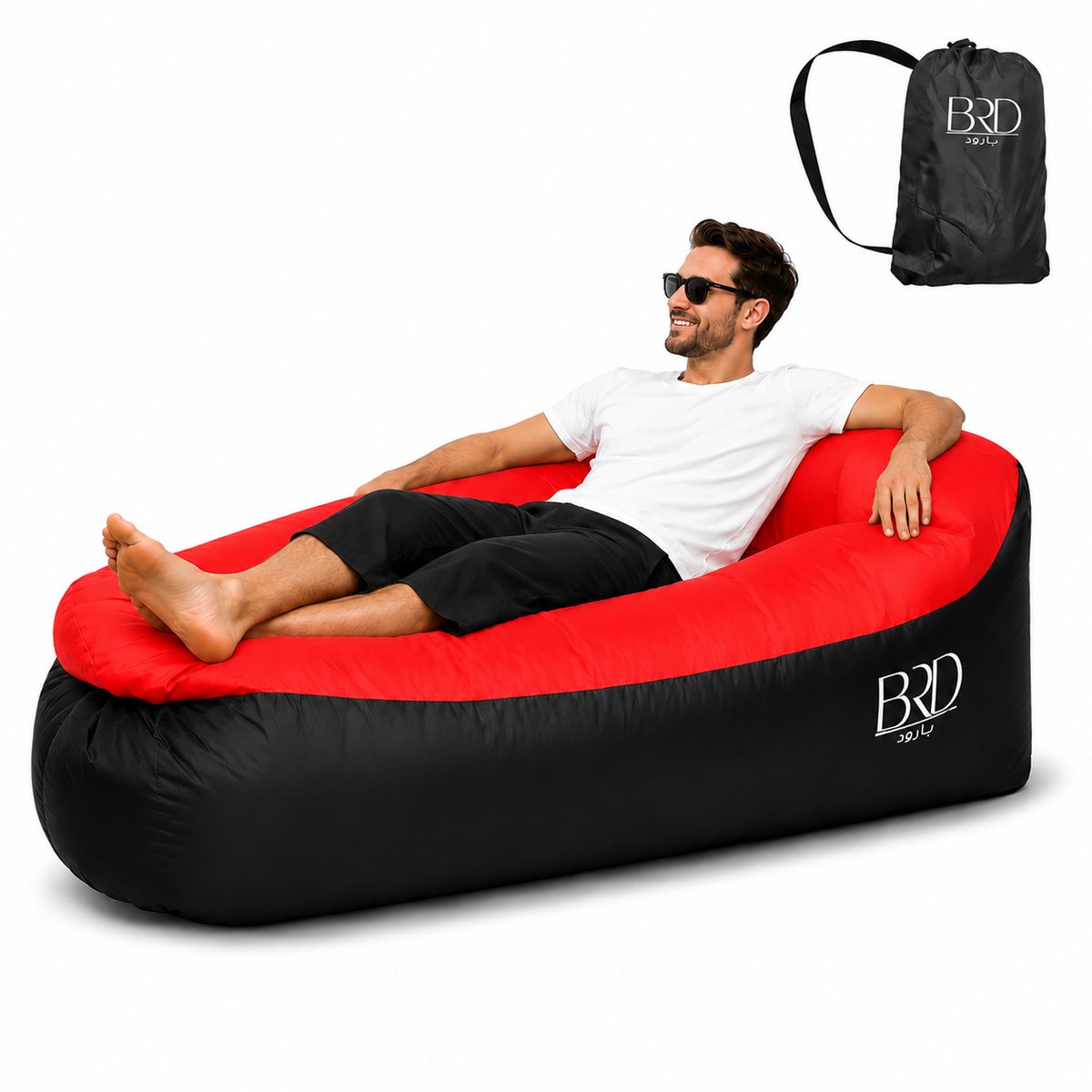 BRD® Opblaasbare Sofa Rood - Air Lounger - Strand - Camping