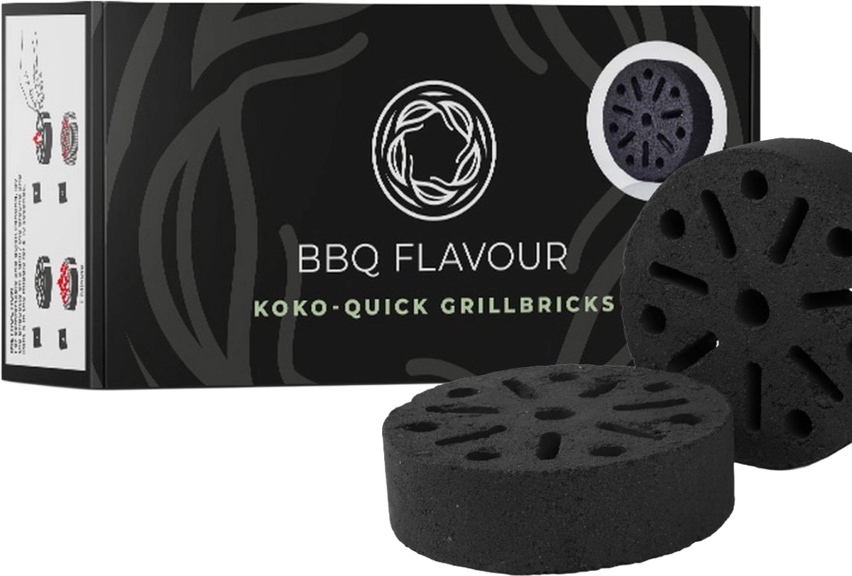 Bol.com BBQ Flavour Houtskool - Quick Koko - Grillbricks - Kokos - Coconut - 4 Stuks - Binnen 5 Minuten Klaar - Shichirin aanbieding