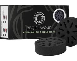 BBQ Flavour Houtskool - Quick Koko - Grillbricks - Kokos - Coconut - 4 Stuks - Binnen 5 Minuten Klaar - Shichirin
