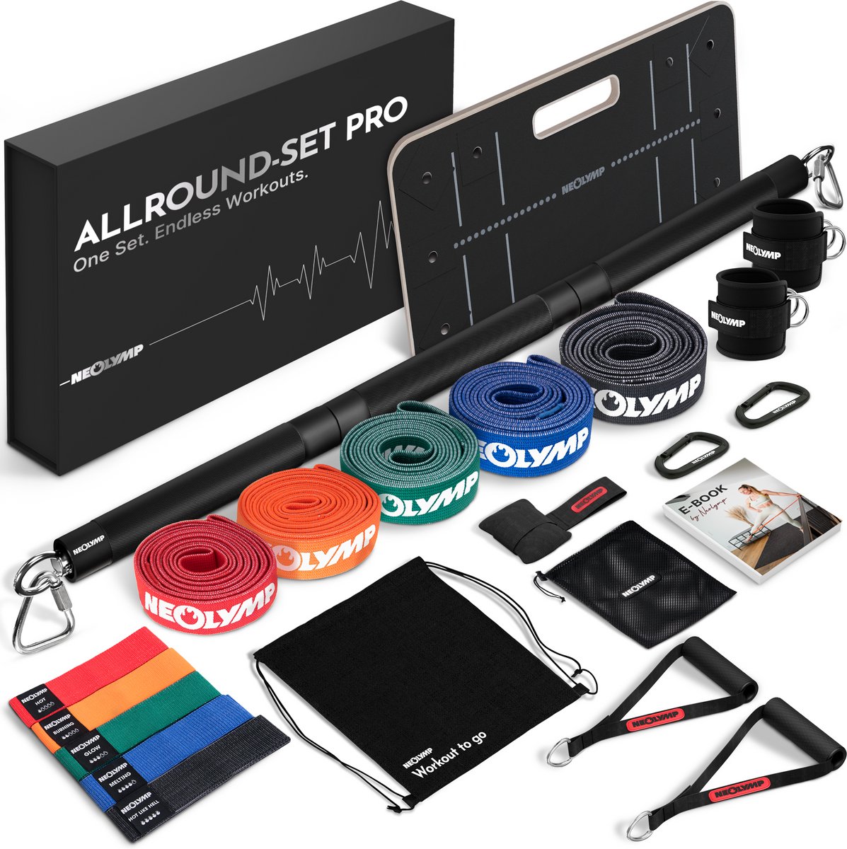 NEOLYMP Allround-set Pro – 5 weerstanden met tas & handgreepverlenging