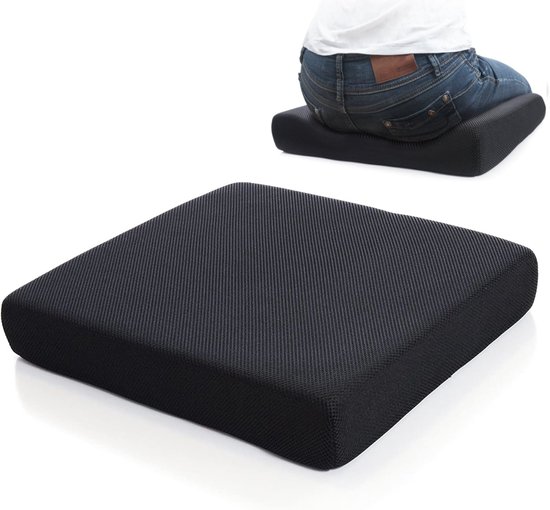 CenZ Orthopedisch Ergonomisch Traagschuim Zitkussen - Zwart - 45 x 40 cm