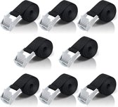 12 PCS Sangle D'Arrimage 25mm X 0,5m - Sangles à Cliquer Ultra Résistantes 150kg - Noir