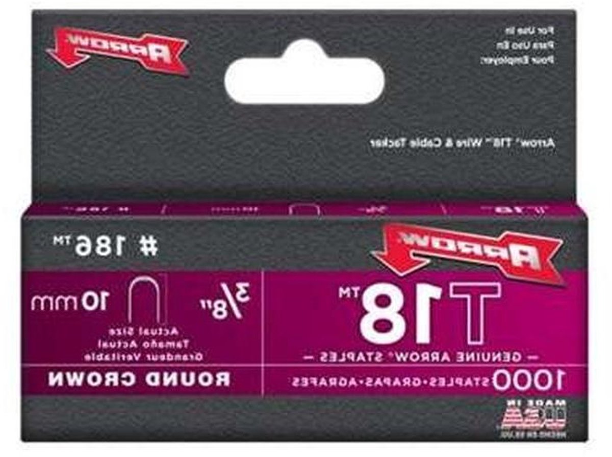 Ronde Kroon Nietjes - Nietjes voor Tacker - Bevestigen van Materialen - 3/8" T-18 Type - 1000 Stuks - Zilverkleurig