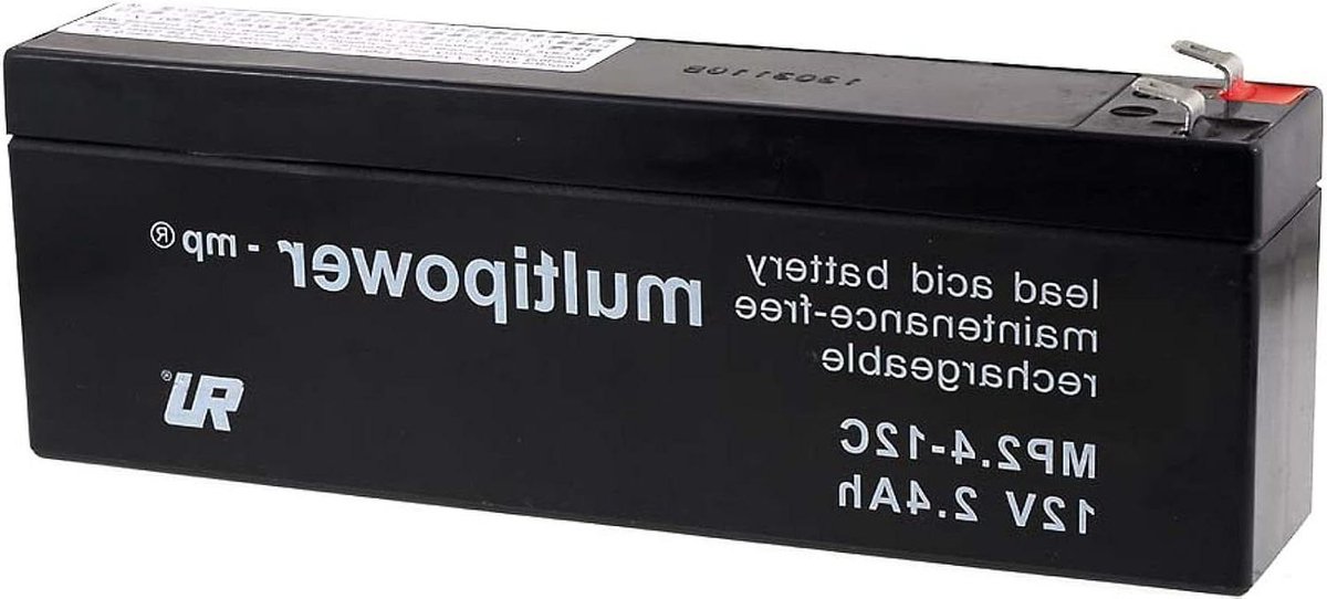 Lood-Zuur Accu - Vervangende Batterij - Noodstroom Voorziening - Onderhoudsvrij Gesloten Systeem - 12V 24Ah - Zwart
