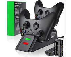 Oplaadbare batterij voor Xbox-controller - Voor Xbox Series X/S/One/Elite - Bevat 2 x 3600 mWh batterijen - Dubbel oplaadstation