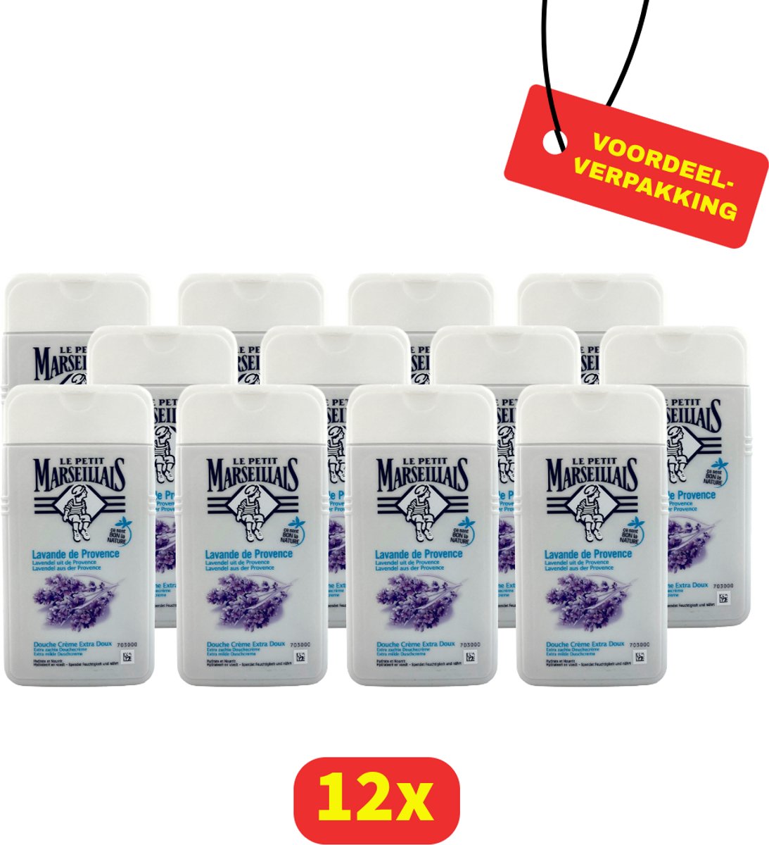 Le Petit Marseillais - extra zachte douchecrème - hydraterend - 12x - Voordeelverpakking!