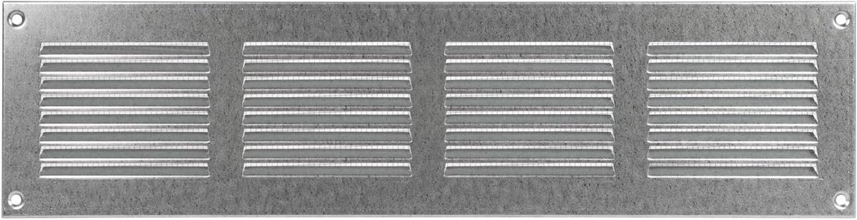 Ventilatieafdekking Staal - Luchtrooster Afdekking - Luchtstroom Reguleren - Geïntegreerd Insectennet - 40 x 10 cm - Verzinkt