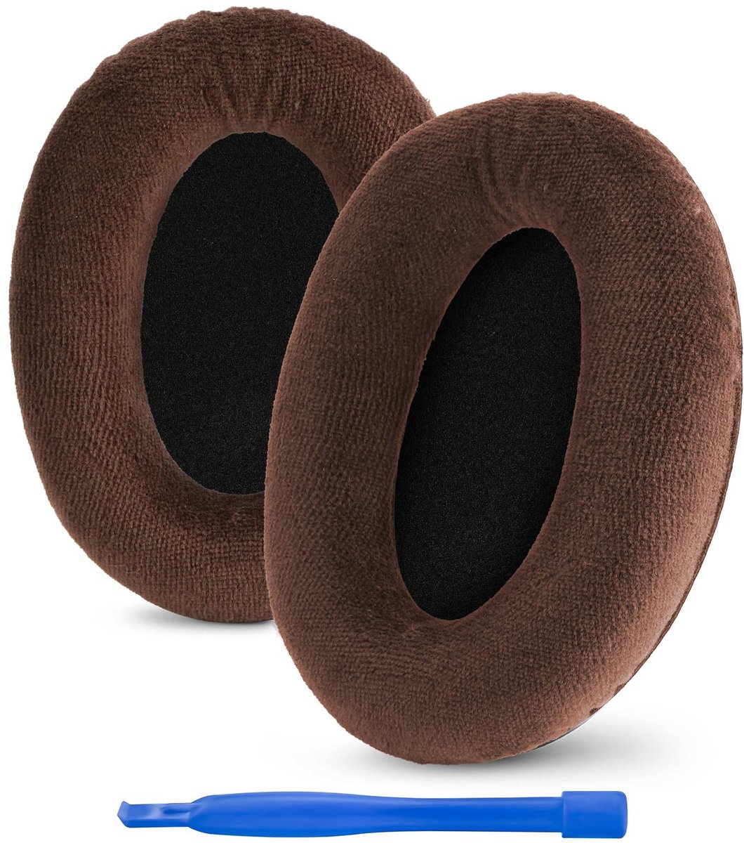 Store_8 - Vervangende oorkussens - Hoofdtelefoon accessoires - Velours - Bruin - Comfortabel en duurzaam - Geschikt voor Sennheiser HD serie