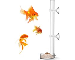 Acrylic Shrimp Feeder - Transparant Duurzaam Aquarium Garnalenvoeder met Bevestigde Buis en Voederplaat - 20cm Buis en 6.5cm Voederset voor Garnalenvoer en Aquatische Dieren