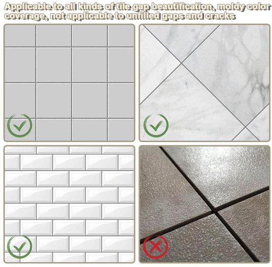 8 Stuks Waterdichte Voegstiften voor Badkamer en Keuken - Ideaal voor Tegels en Vloeren van Merkloos	 — afbeelding 3