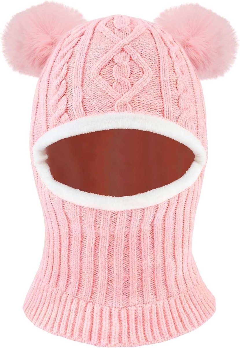 Kinder Bivakmuts - Winter Muts Sjaal - Warm Blijven Buiten - Fleece Voering Winddicht - 1-6 Jaar - Multicolor