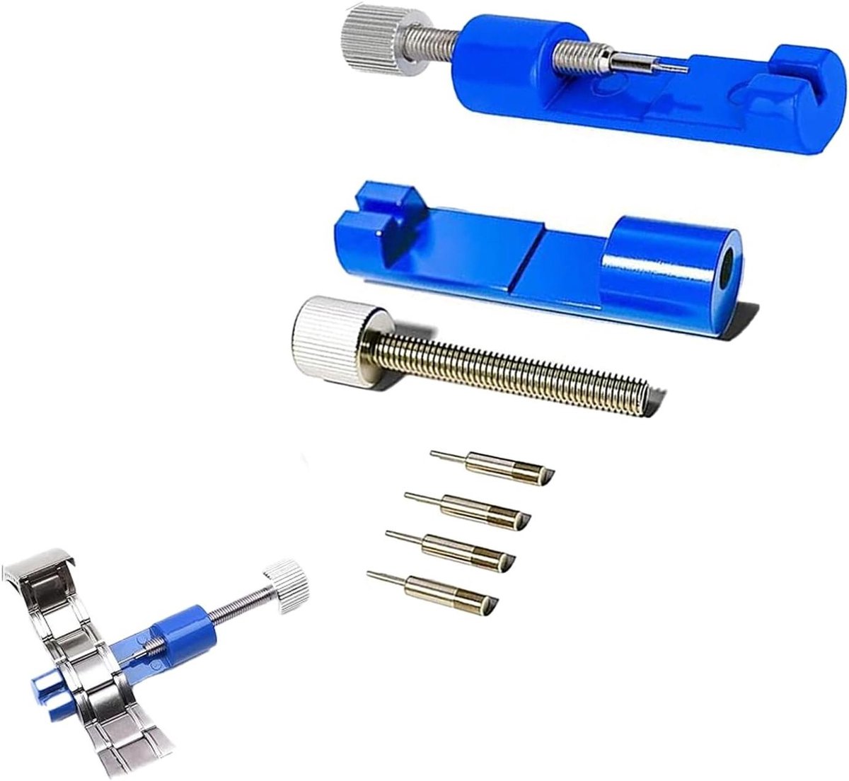 Horloge Band Versteller - Link Verwijderaar - Bandmaat Aanpassen - Inclusief Extra Pinnen - 6 x 5 x 1 cm