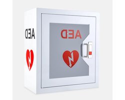 AED opbergkast - Defibrillator kast - Veilige opslag - Roestvrij staal - 35 x 17 x 39 cm - Wit
