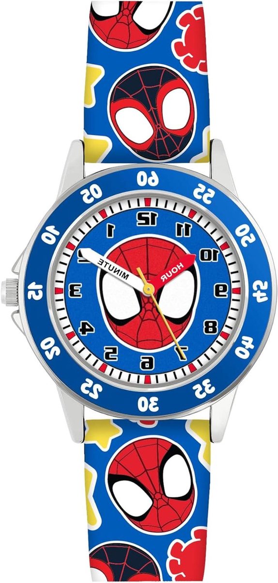 Kinderhorloge - Leertijd horloge - Kinderen leren klokkijken - Genummerde lunette - 27.9 x 5.1 cm - Multicolor