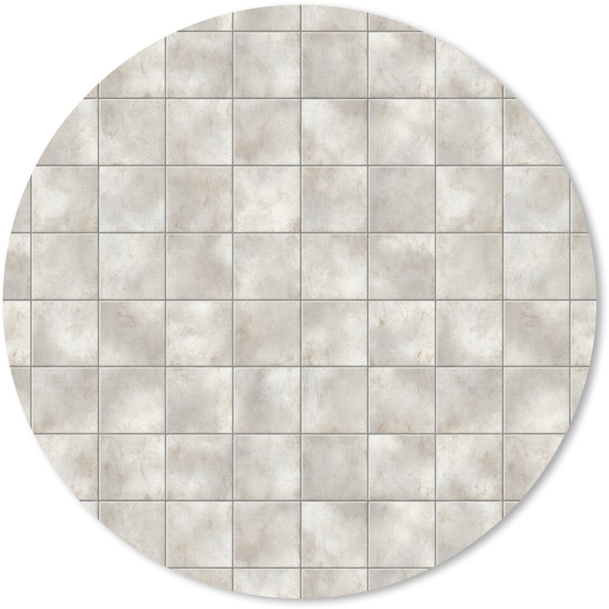 Muismat rond 20x20 cm - Mousepad Tegels - Natuurlijk - Grijs - Ronde muismatten