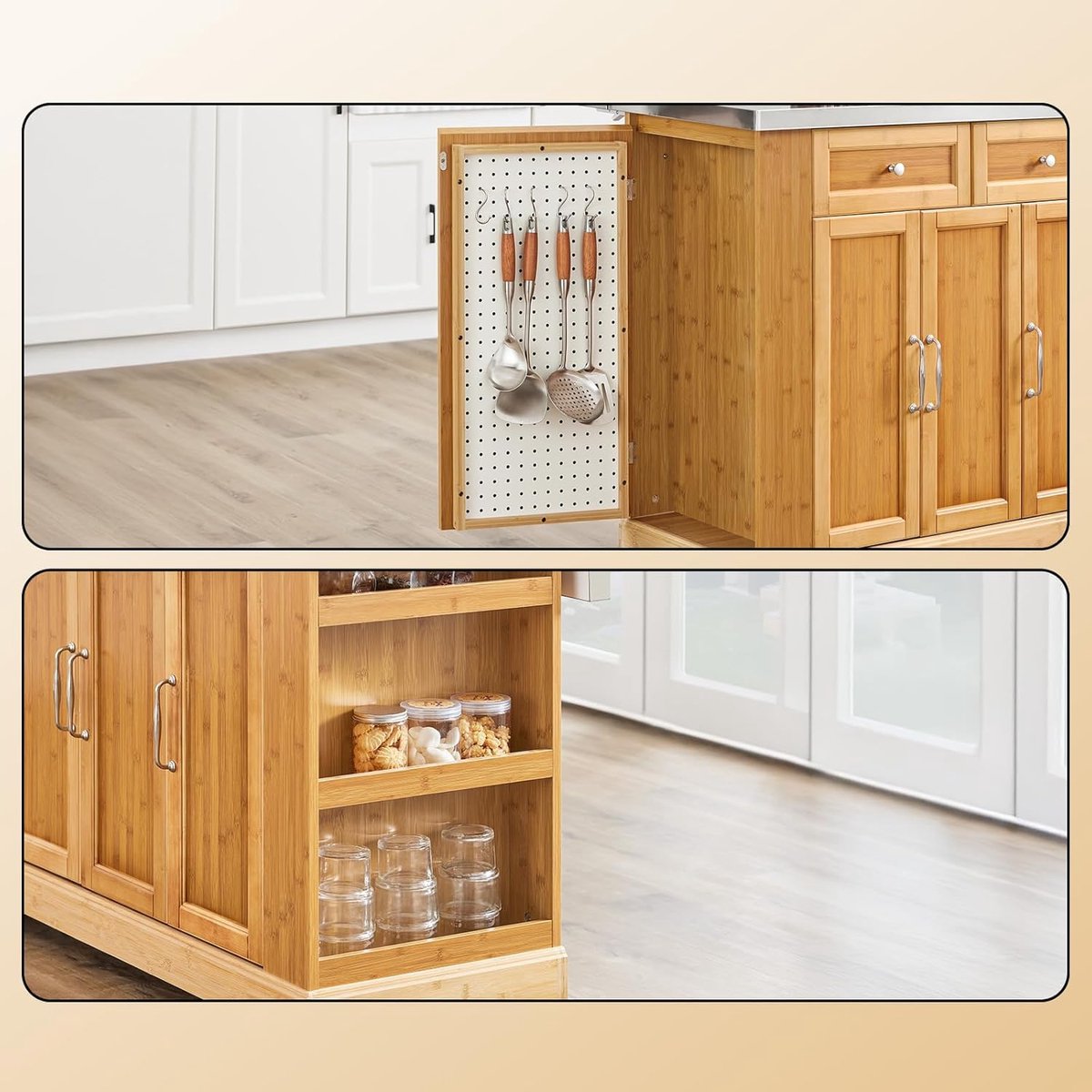 Luxe Verrijdbaar Kookeiland met Uitschuifbaar Werkblad 107x(46–71)x92,5 cm – Multifunctionele Keukentrolley met Lades, Kasten & RVS Werkblad – Donkerbruin