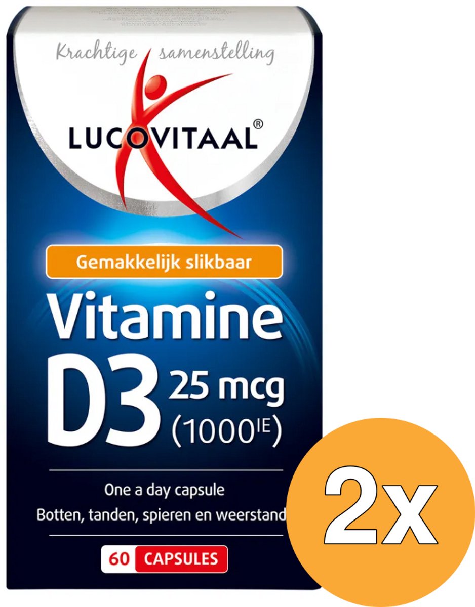 2x Lucovitaal Vitamine D3 25mcg (60 capsules)