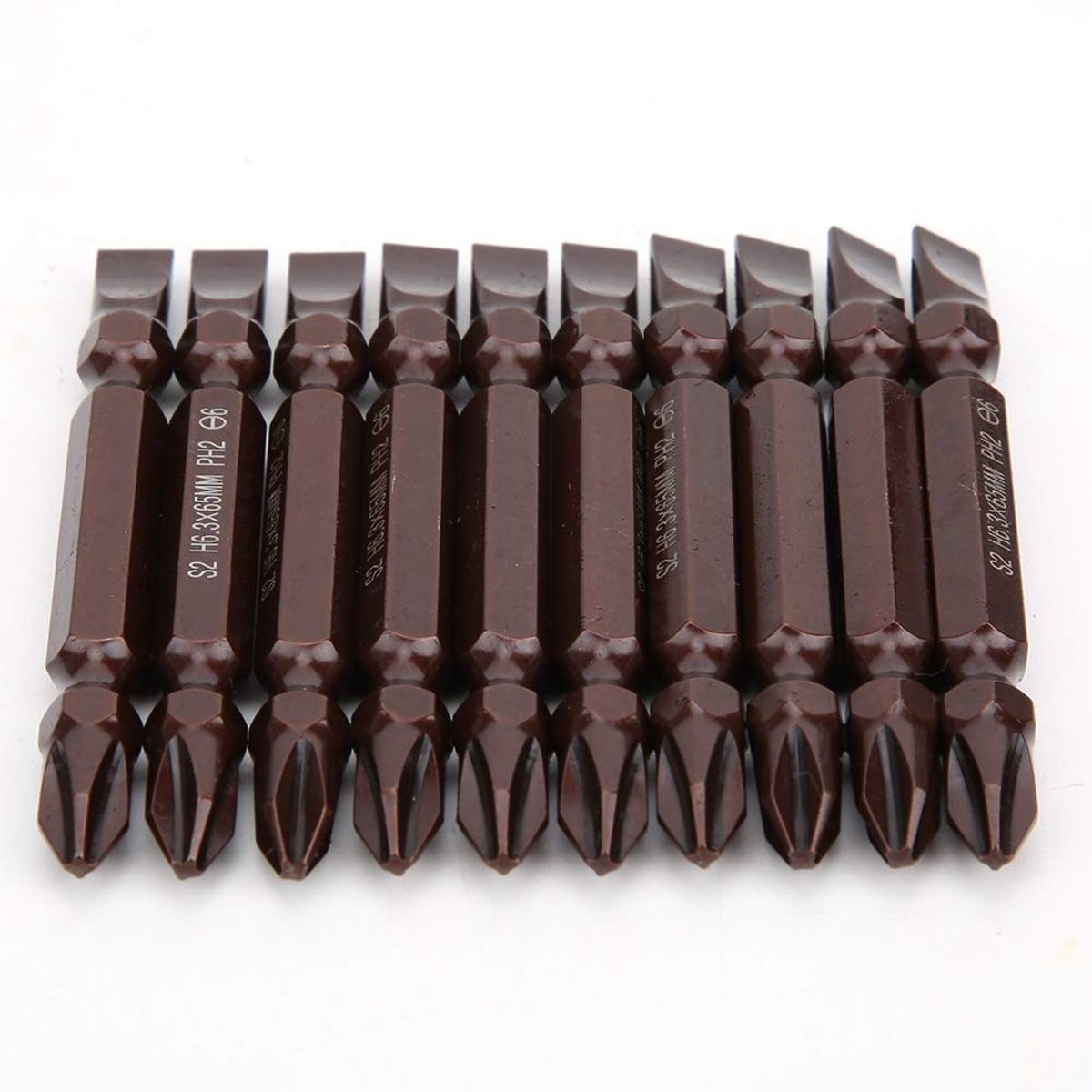 Store_7 - Schroevendraaier Bit Set - Magnetische Schroevendraaier Bits - Duurzaam en veelzijdig - 10-delig - PH2/SL6 - Perfect voor klussen - S2 staal