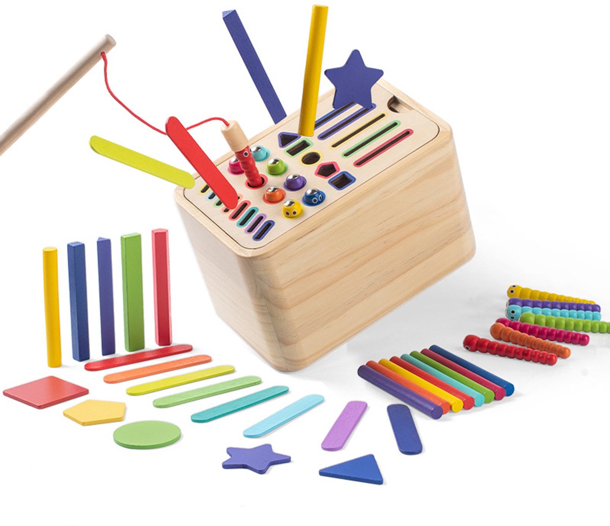 Montessori Kleursorteerdoos — Houten Sorteerdoos, Vormenspel, Sensorisch Speelgoed voor Fijne Motoriek en Kleuteronderwijs