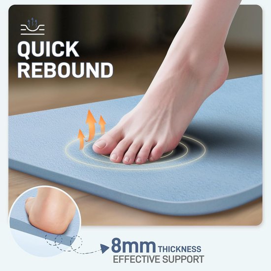 Vouwbare Yogamat - Fitnessmat Voor Pilates-Dubbelzijdig Antislip - Waterdicht En Scheurvast Ontwerp- 183x80x0.8cm-Voor Reis Camping Thuisgebruik-Blauw — afbeelding 5