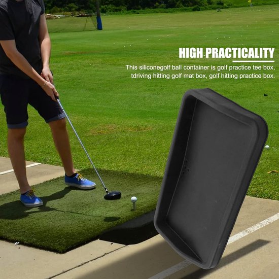 Golfbal Tray - Oefenballen Houder - Golf Oefenen - Waterafvoer Gaten - 100 Ballen Capaciteit - Zwart — afbeelding 2