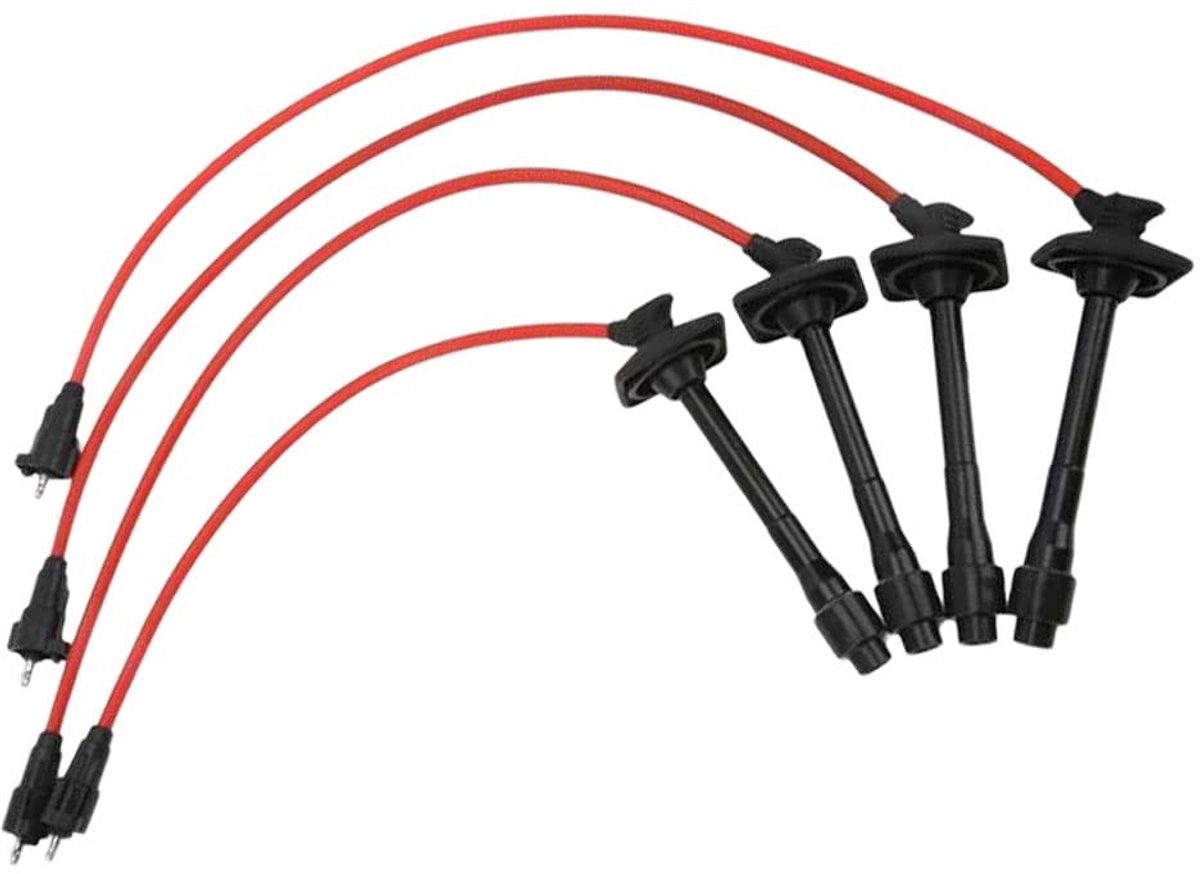 aladdien - Baceyong Ignition Candle Spray Cables Game - Hoogwaardige kabels - Zwart en rood - Geschikt voor T0y0ta 1997-2001 - Onderdeelnummer 90919..