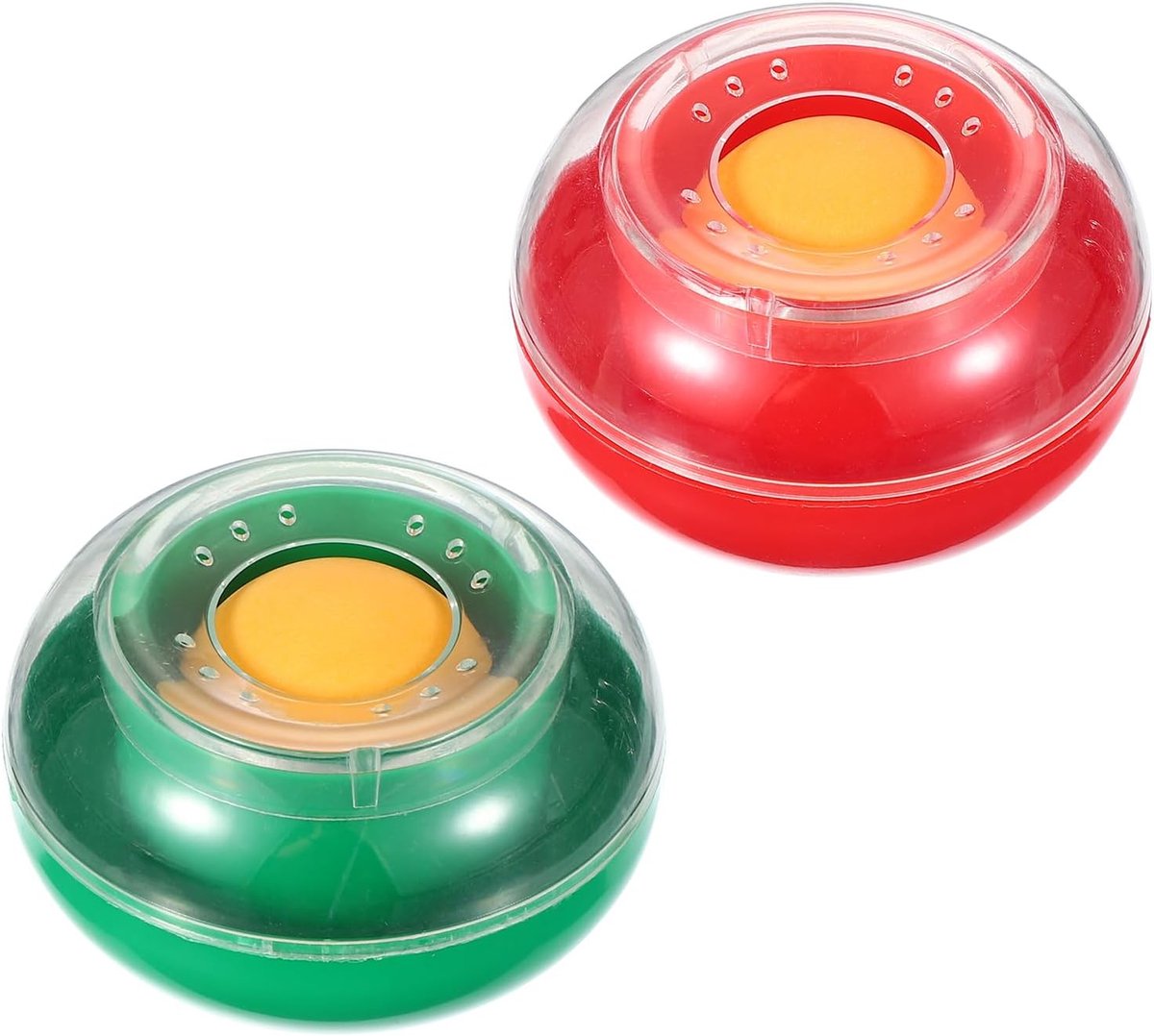 3 Inch Dia Finger Wet Sponge - 2 Piece Finger Damper - Bank Counting Paper Bills Document Hulp Red Green