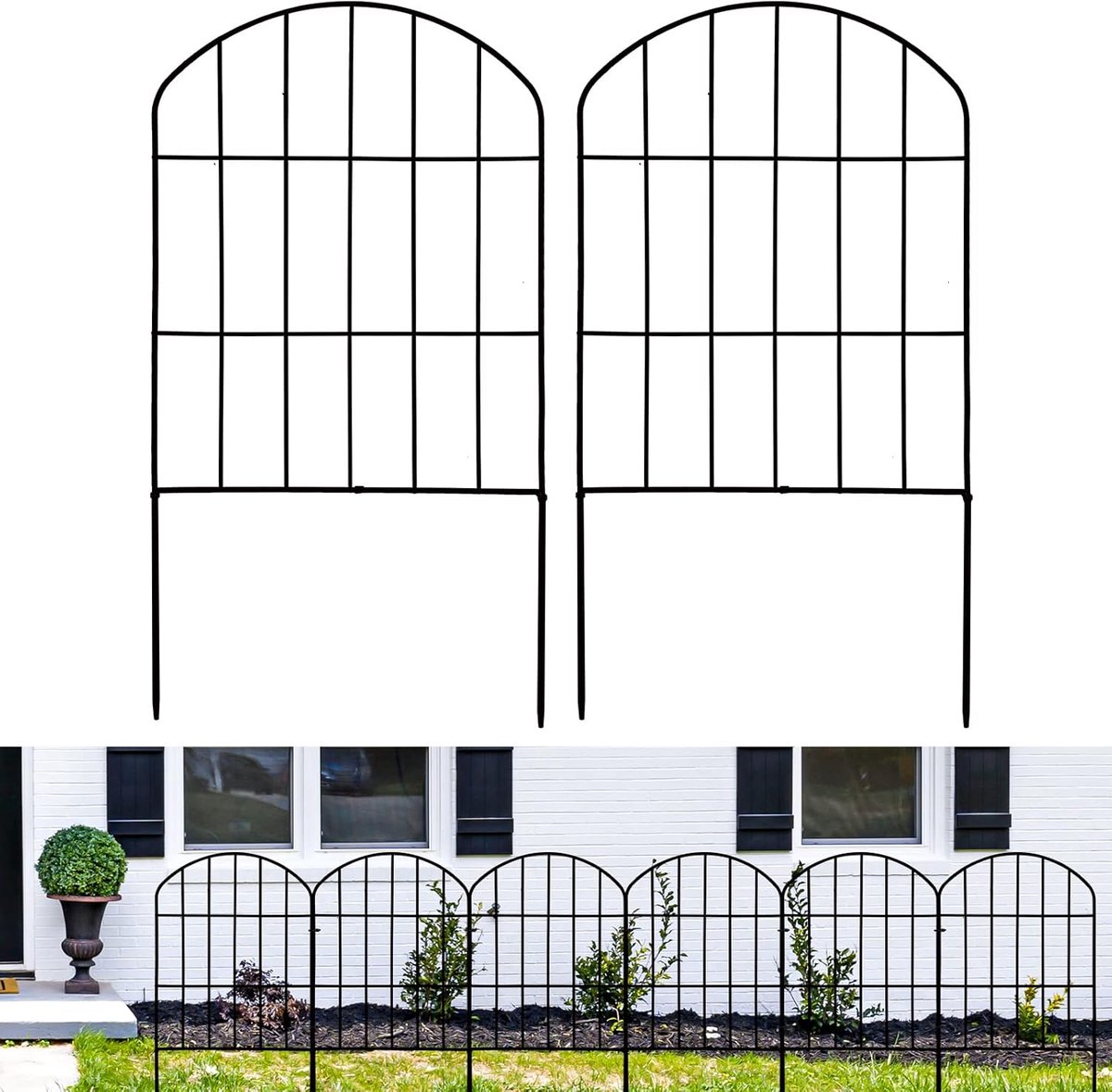 10pcs Tuinhek - 3m(L)x 60cm(H) Hekpaneel - Dierenbarrière - Roestvrijstalen Draad Tuinhek Border Bescherming Onder hek Barrier - Decoratieve Honden Konijnen Barrière Fence