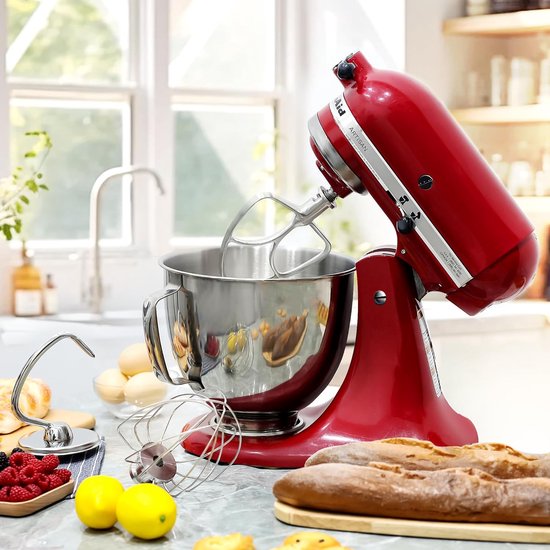 Mixer Accessoires Set - Keukenmachine Onderdelen - Bakken en Mixen - Roestvrij Staal - 4.5-5 Liter - Zilverkleurig van Merkloos — afbeelding 3