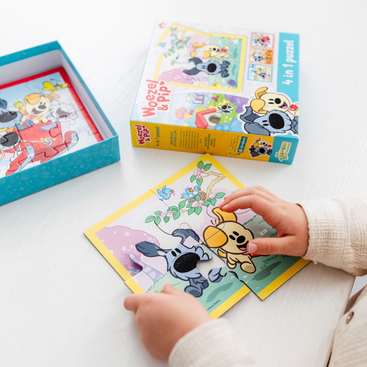 Woezel & Pip puzzel 4 in 1 educatief peuter speelgoed - kinderpuzzel 4x6x9x16 stukjes leren puzzelen - cadeautip puzzel 3 jaar en ouder - Bambolino Toys — afbeelding 9