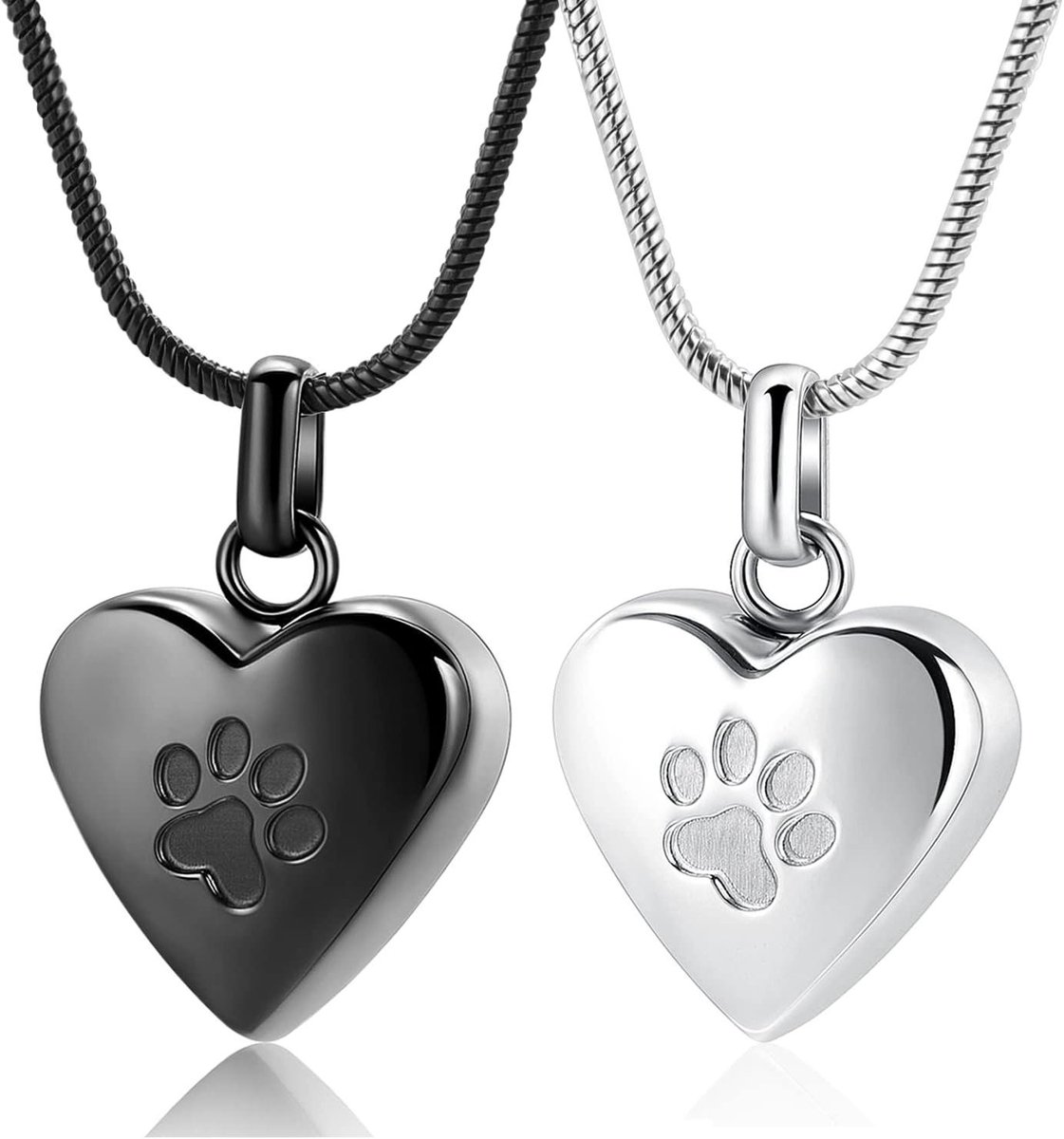 Crematie Sieraden - As Hanger - Huisdier Herdenking - Hart Urn Ontwerp - 20 Inch Ketting - Zilverkleurig