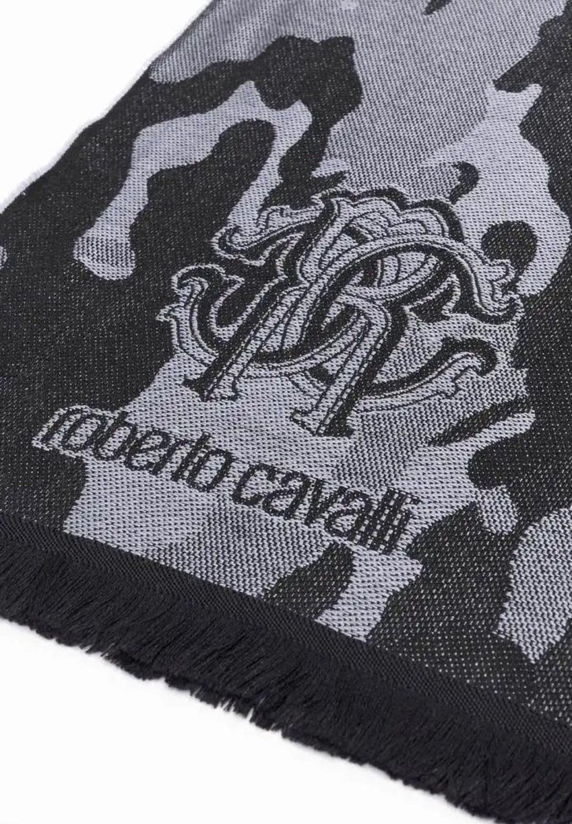 Roberto Cavalli - 100% Wool Leopard Camo Scarf Unisex | Authentic | Made in Italy | Appaloosa | Haute Couture | Luxury | Designer | Vintage | 100% wollen Sjaal met Luipaard Camouflage Print