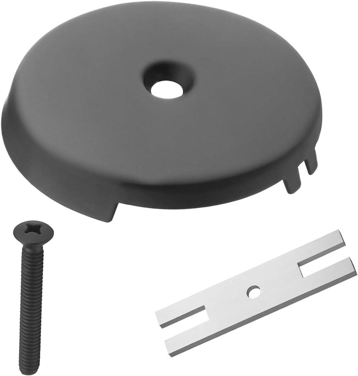 Badkuip Overloop - Afvoer Decoratie - Badkamer Afwerking - Universele Pasvorm - 79 cm Diameter - Mat Zwart